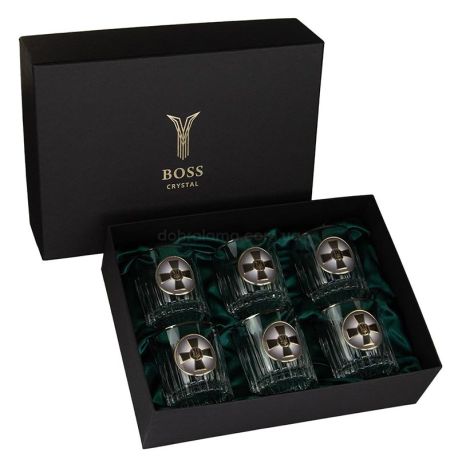 Набор 6-ти стаканов для виски Boss Crystal «ВСУ» (золото, серебро) 