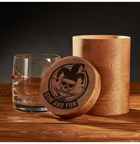 Стакан для виски из богемского стекла с пулей 7.62 мм