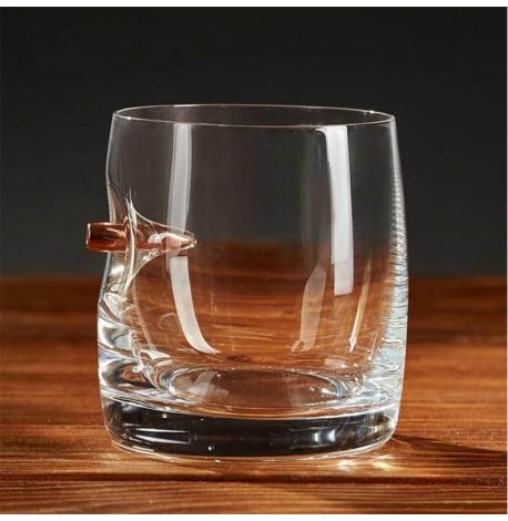Стакан для виски из богемского стекла с пулей 7.62 мм