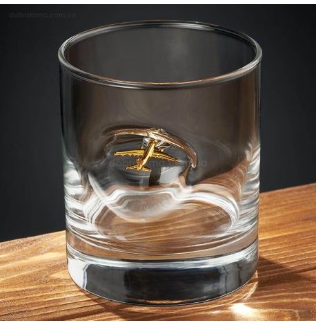 Стакан для виски с самолетом Airbus A320