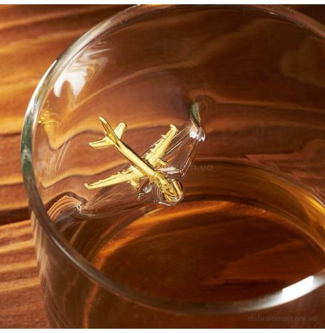 Стакан для виски с самолетом Airbus A320