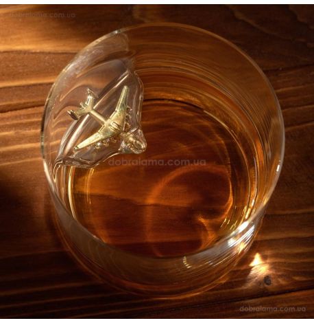 Стакан для виски с самолетом «Мрия»