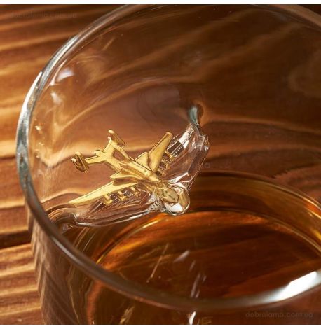 Стакан для виски с самолетом «Мрия с Бураном»