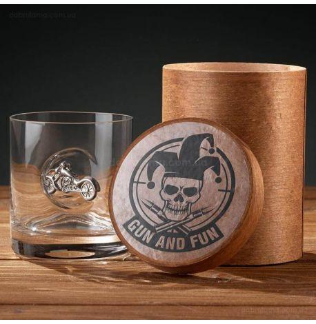 Стакан для виски с мотоциклом