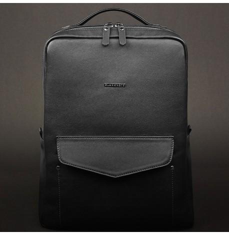 Міський шкіряний рюкзак на блискавці Cooper (чорний)