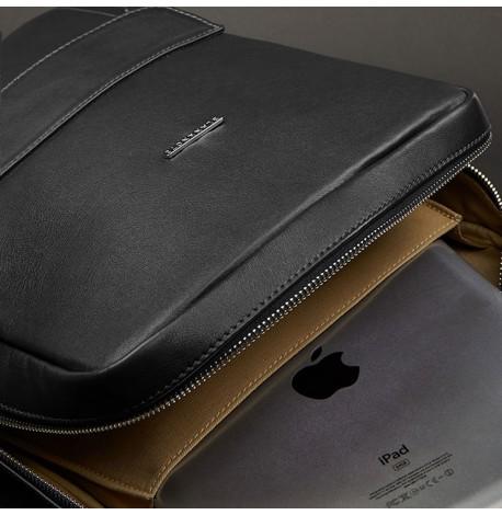 Міський шкіряний рюкзак на блискавці Cooper (чорний)