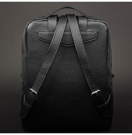 Міський шкіряний рюкзак на блискавці Cooper (чорний)