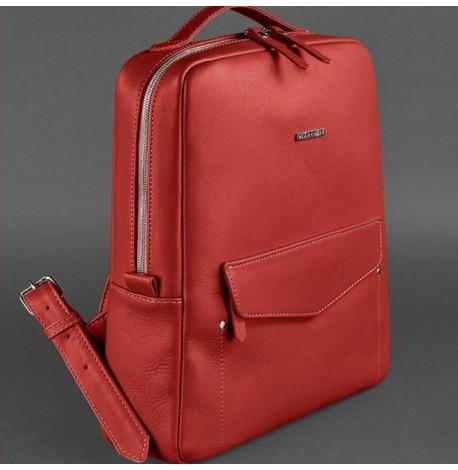 Жіночий шкіряний рюкзак на блискавці Cooper (червоний)