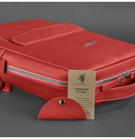 Жіночий шкіряний рюкзак на блискавці Cooper (червоний)