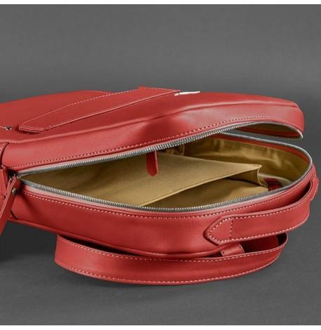 Жіночий шкіряний рюкзак на блискавці Cooper (червоний)