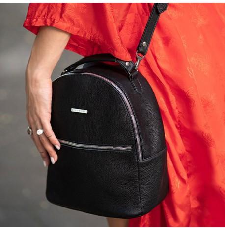 Кожаный мини-рюкзак Kylie (черный)