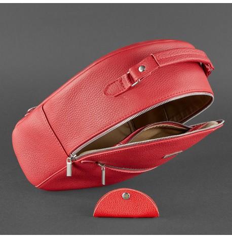 Женский кожаный мини-рюкзак Kylie (красный)