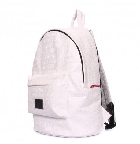 Жіночий рюкзак Poolparty Croco (білий) штучна шкіра
