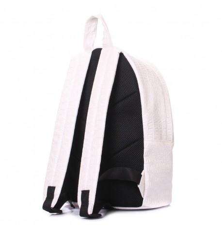 Жіночий рюкзак Poolparty Croco (білий) штучна шкіра