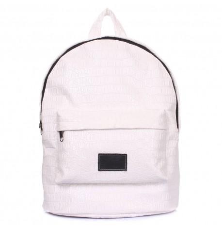 Жіночий рюкзак Poolparty Croco (білий) штучна шкіра