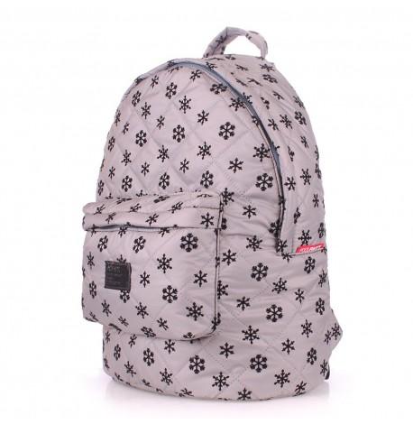 Жіночий стьобаний рюкзак з качками Snowflakes (сірий)