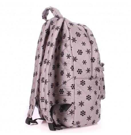 Жіночий стьобаний рюкзак з качками Snowflakes (сірий)