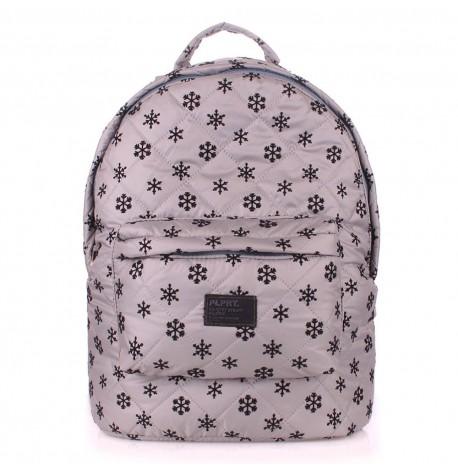 Жіночий стьобаний рюкзак з качками Snowflakes (сірий)