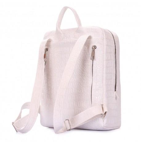 Женский рюкзак Poolparty Cult Croco (белый)