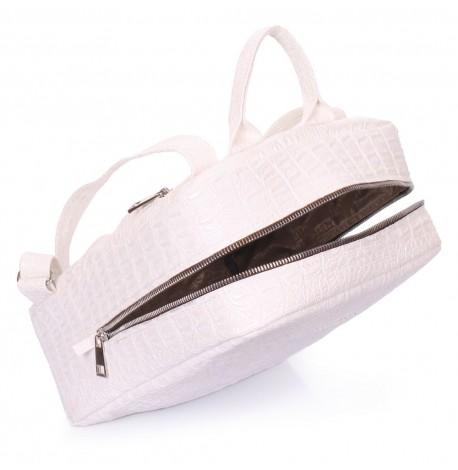 Женский рюкзак Poolparty Cult Croco (белый)