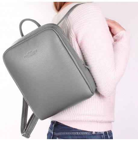 Жіночий шкіряний рюкзак Poolparty Cult (сірий)