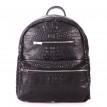 Жіночий шкіряний рюкзак Poolparty Mini Croco Black (чорний)