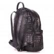 Жіночий шкіряний рюкзак Poolparty Mini Croco Black (чорний)
