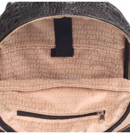 Жіночий шкіряний рюкзак Poolparty Mini Croco Black (чорний)