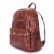 Жіночий шкіряний рюкзак Poolparty Mini Croco Brown (коричневий)
