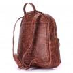 Жіночий шкіряний рюкзак Poolparty Mini Croco Brown (коричневий)