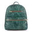 Жіночий шкіряний рюкзак Poolparty Mini Croco Green (зелений)