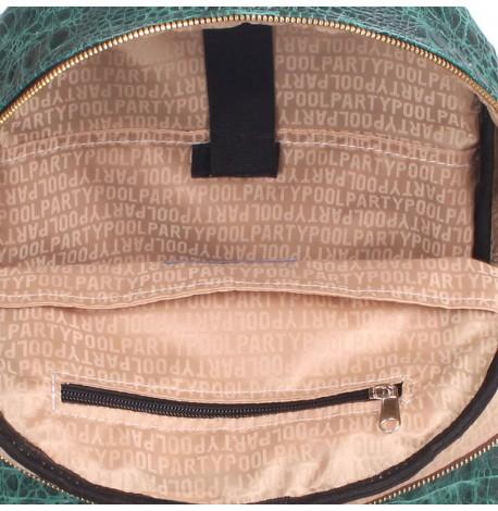 Жіночий шкіряний рюкзак Poolparty Mini Croco Green (зелений)