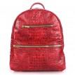 Жіночий шкіряний рюкзак Poolparty Mini Croco Red (червоний)