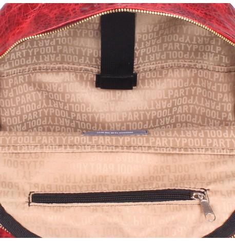 Жіночий шкіряний рюкзак Poolparty Mini Croco Red (червоний)