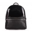 Жіночий шкіряний рюкзак Poolparty з прозорим відділенням (чорний)