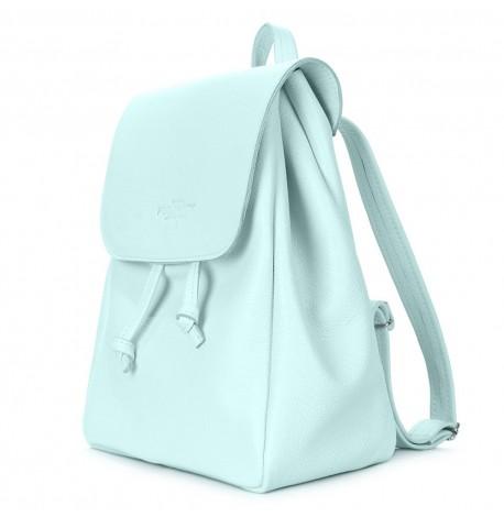 Жіночий шкіряний рюкзак на зав'язках Poolparty Paris (блакитний)