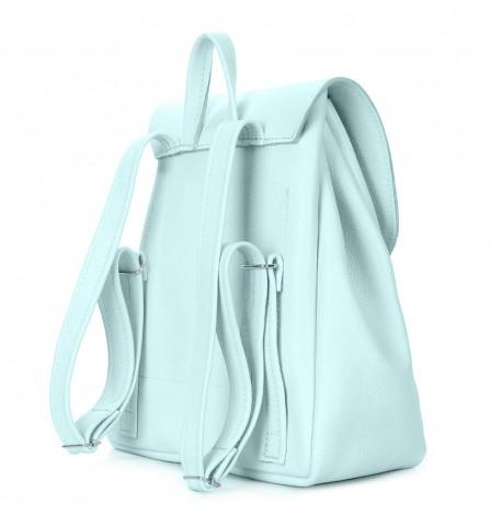 Жіночий шкіряний рюкзак на зав'язках Poolparty Paris (блакитний)