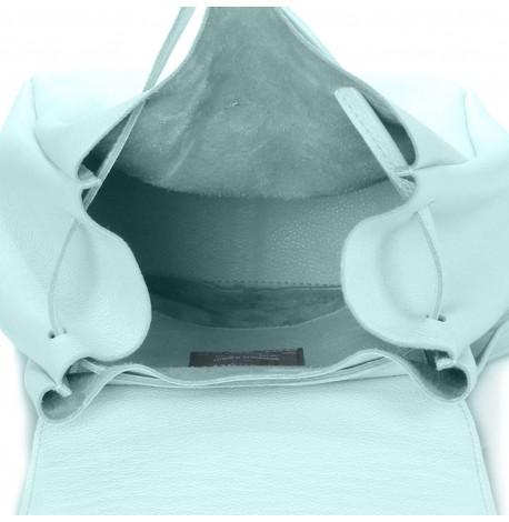 Жіночий шкіряний рюкзак на зав'язках Poolparty Paris (блакитний)