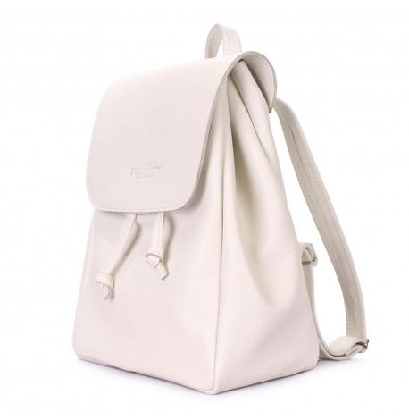 Женский кожаный рюкзак на завязках Poolparty Paris (бежевый)