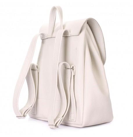 Женский кожаный рюкзак на завязках Poolparty Paris (бежевый)
