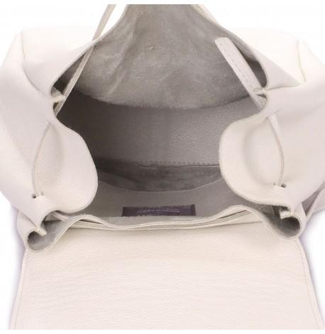 Женский кожаный рюкзак на завязках Poolparty Paris (бежевый)