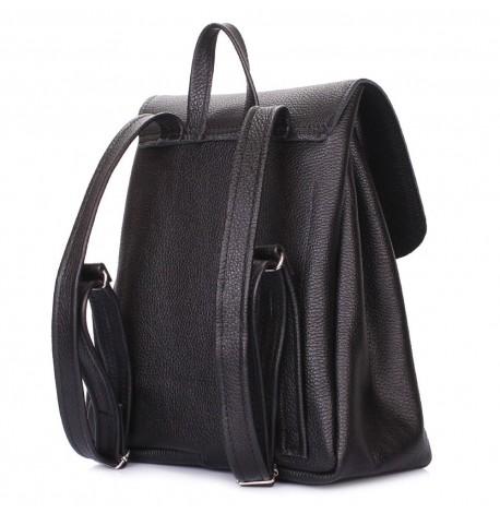 Жіночий шкіряний рюкзак на зав'язках Poolparty Paris (чорний)