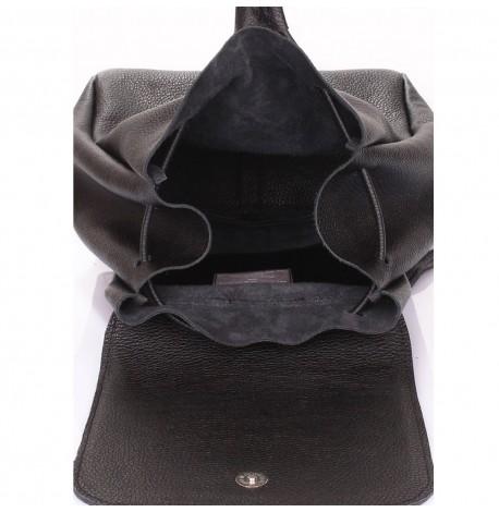 Жіночий шкіряний рюкзак на зав'язках Poolparty Paris (чорний)