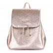 Женский кожаный рюкзак на завязках Poolparty Paris (золотистый)