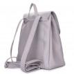 Женский кожаный рюкзак на завязках Poolparty Paris (серый)