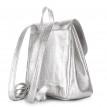 Женский кожаный рюкзак на завязках Poolparty Paris (серебристый)