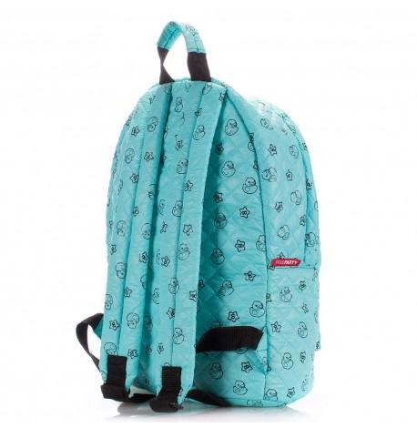 Женский стеганый болоньевый рюкзак с уточками The One Ducks (голубой)