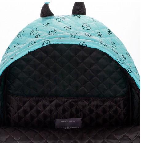 Женский стеганый болоньевый рюкзак с уточками The One Ducks (голубой)