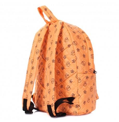 Женский стеганый болоньевый рюкзак с уточками The One Ducks (оранжевый)