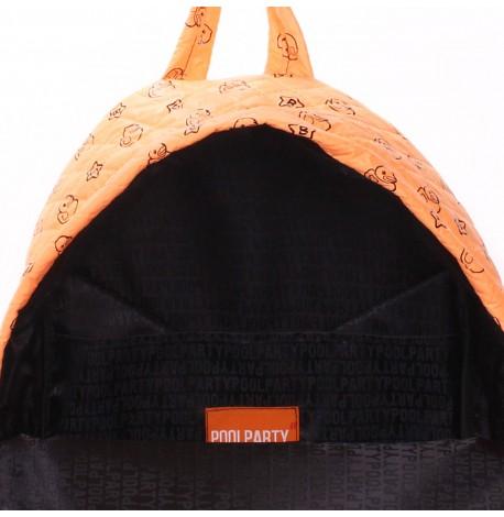 Женский стеганый болоньевый рюкзак с уточками The One Ducks (оранжевый)